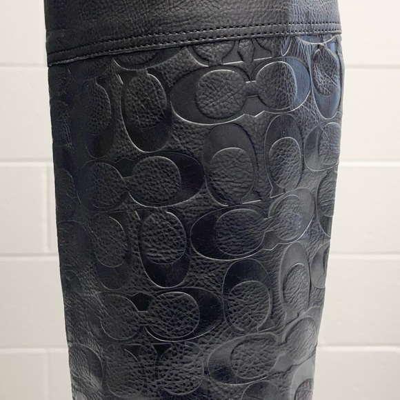 COACH Elitta Embossed Signature C Knee High Soft Leather Boots 7.5 B - Picture 10 of 16